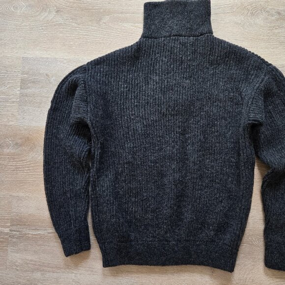 MacKenzie Men’s Hunter Wool Sweater – 100% Wool Quarter Zip Charcoal Medium NWT - Picture 10 of 17